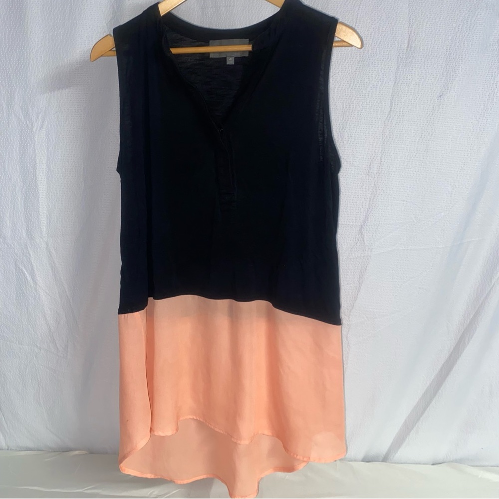 Anthropologie - Sunday In Brooklyn Sleeveless Black and Peach Top